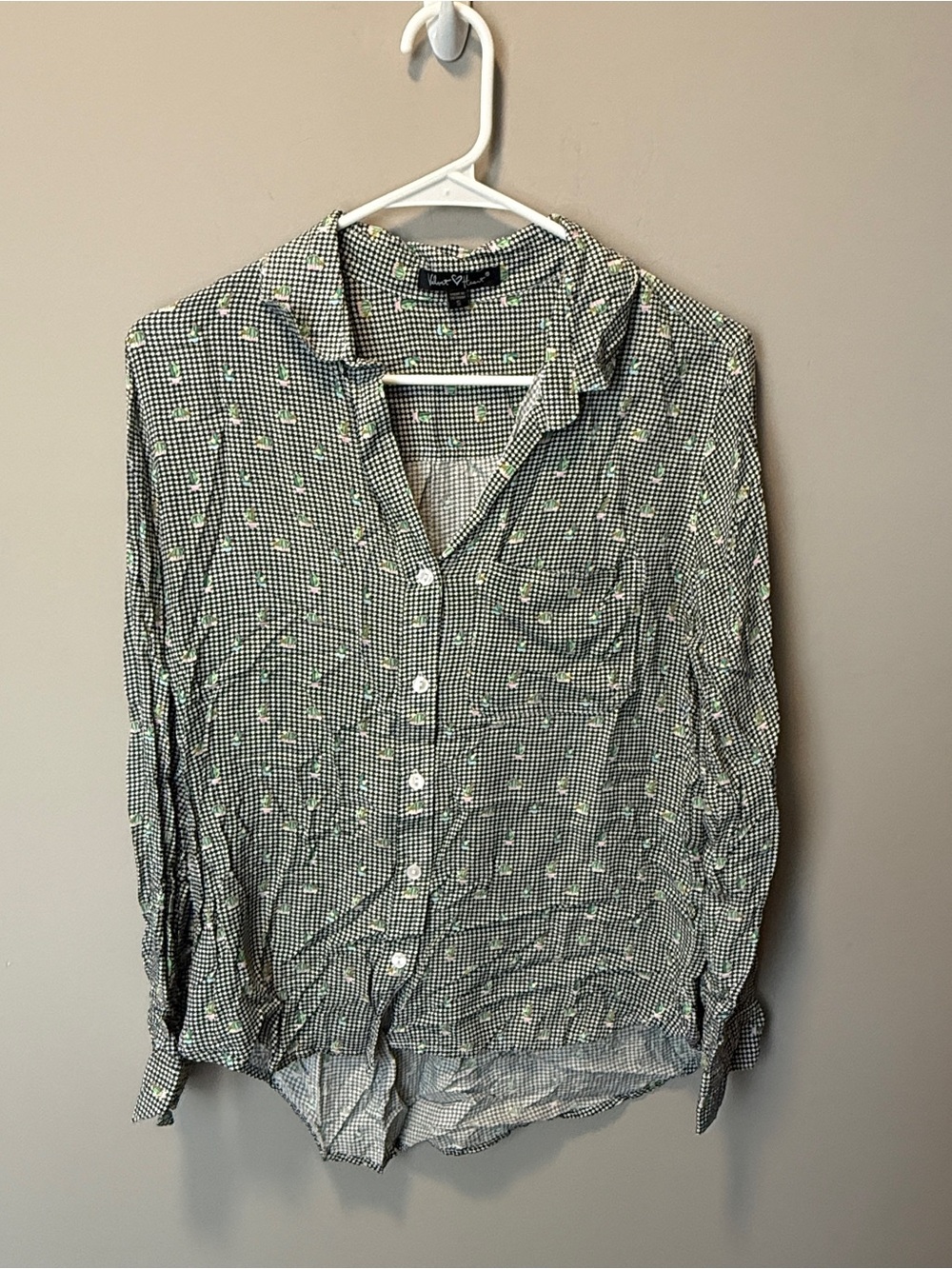 Velvet Heart Button Up Shirt - S
